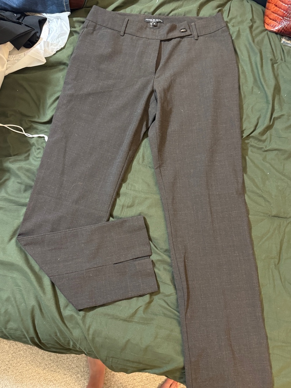 Peace of Cloth Men's Dark Brown Dress Pants